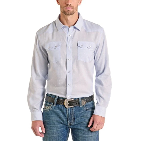 Panhandle Slim Powder Blue Men's Western Snap PMN2S06566