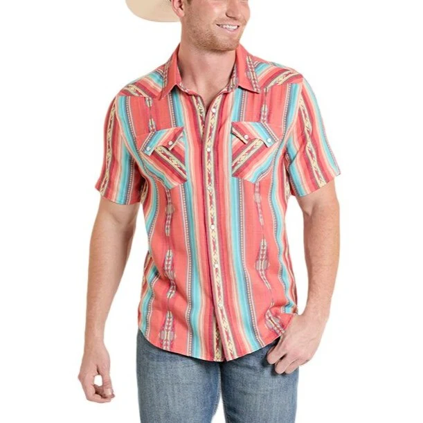 Rock & Roll Red Stripe Men's Western Snap PMN9S08155