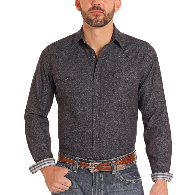 Rock & Roll Static Black Men's Button Up RMN2S03192