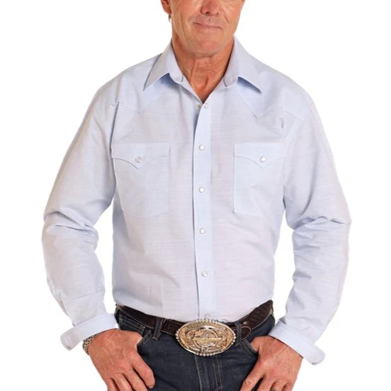 Panhandle Slim Light Blue Men's Western Snap RMN2S04590