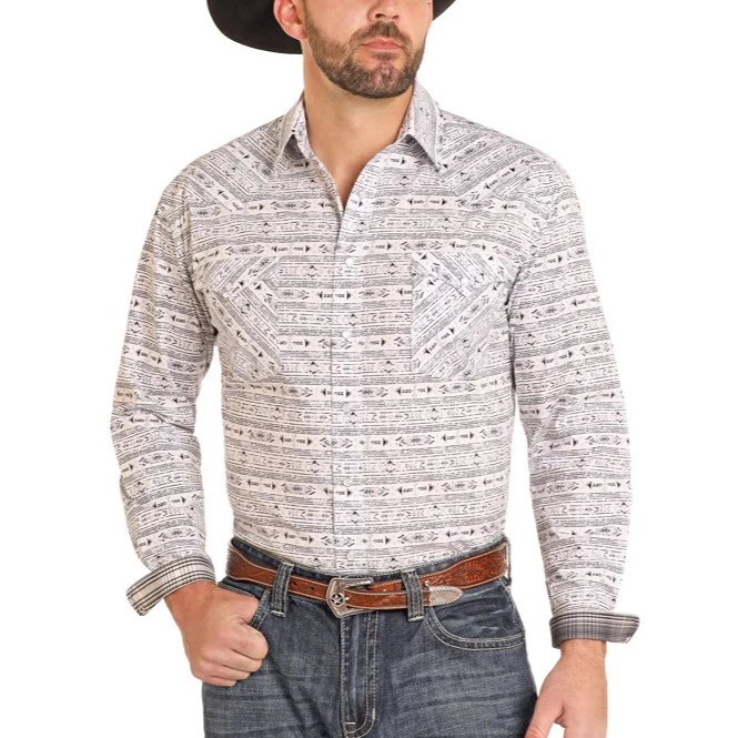 Rock & Roll Southwest Print Men's Button Up RMN2S04611