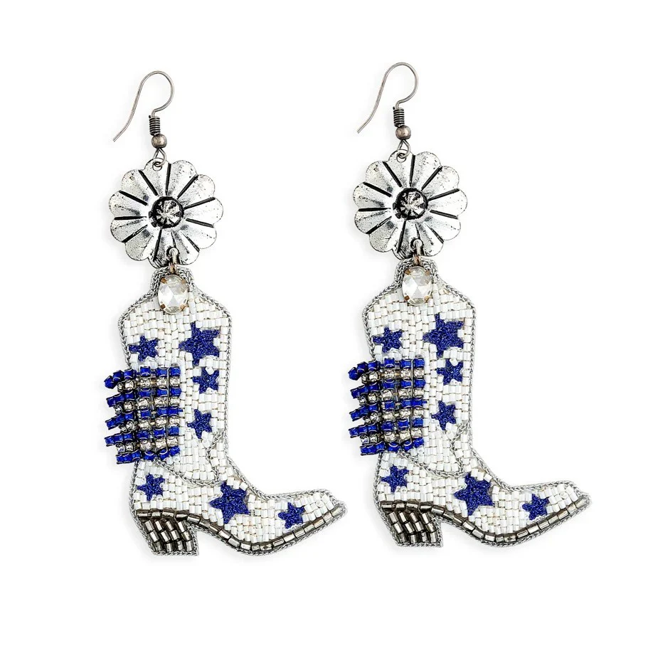 Myra Stars and Bars Boot Earrings S-10010