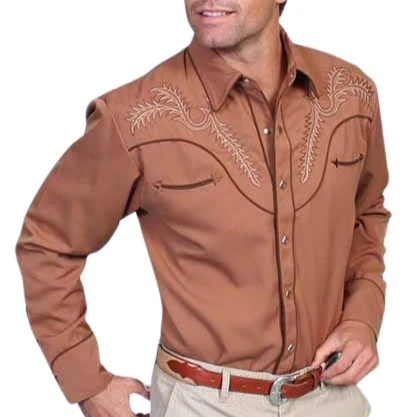 Scully Bootstitch Brown Men's Button Up P922