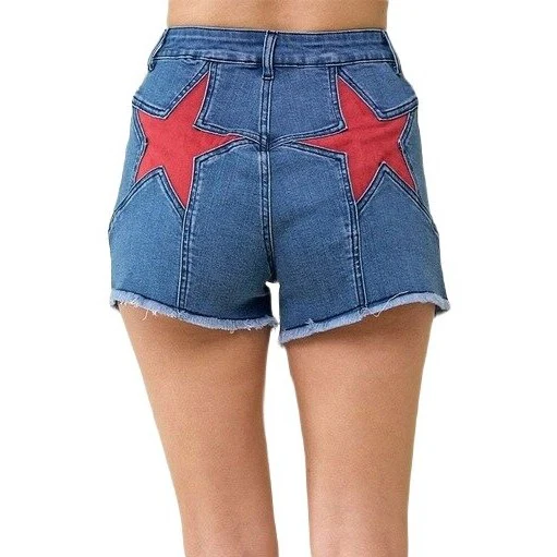 Saints & Hearts Red Star Detail Women’s Shorts SIP6229C