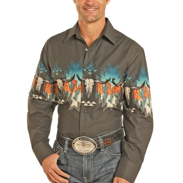 Rock & Roll Southwestern Men's Button Up SMN2S04458-02