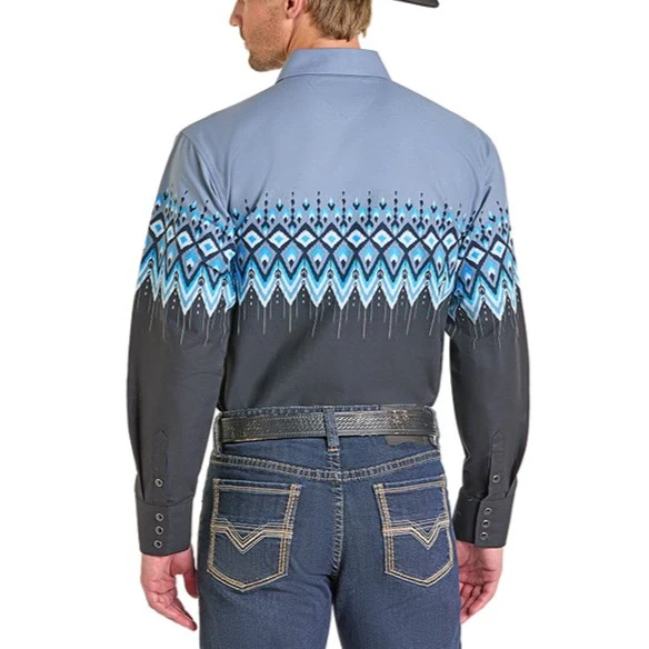 Rock & Roll Aztec Blues Men's Western Snap SMN2S07386 - Image 2