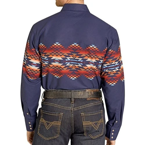 Rock & Roll Aztec Border Men's Western Snap SMN2S07679 - Image 2