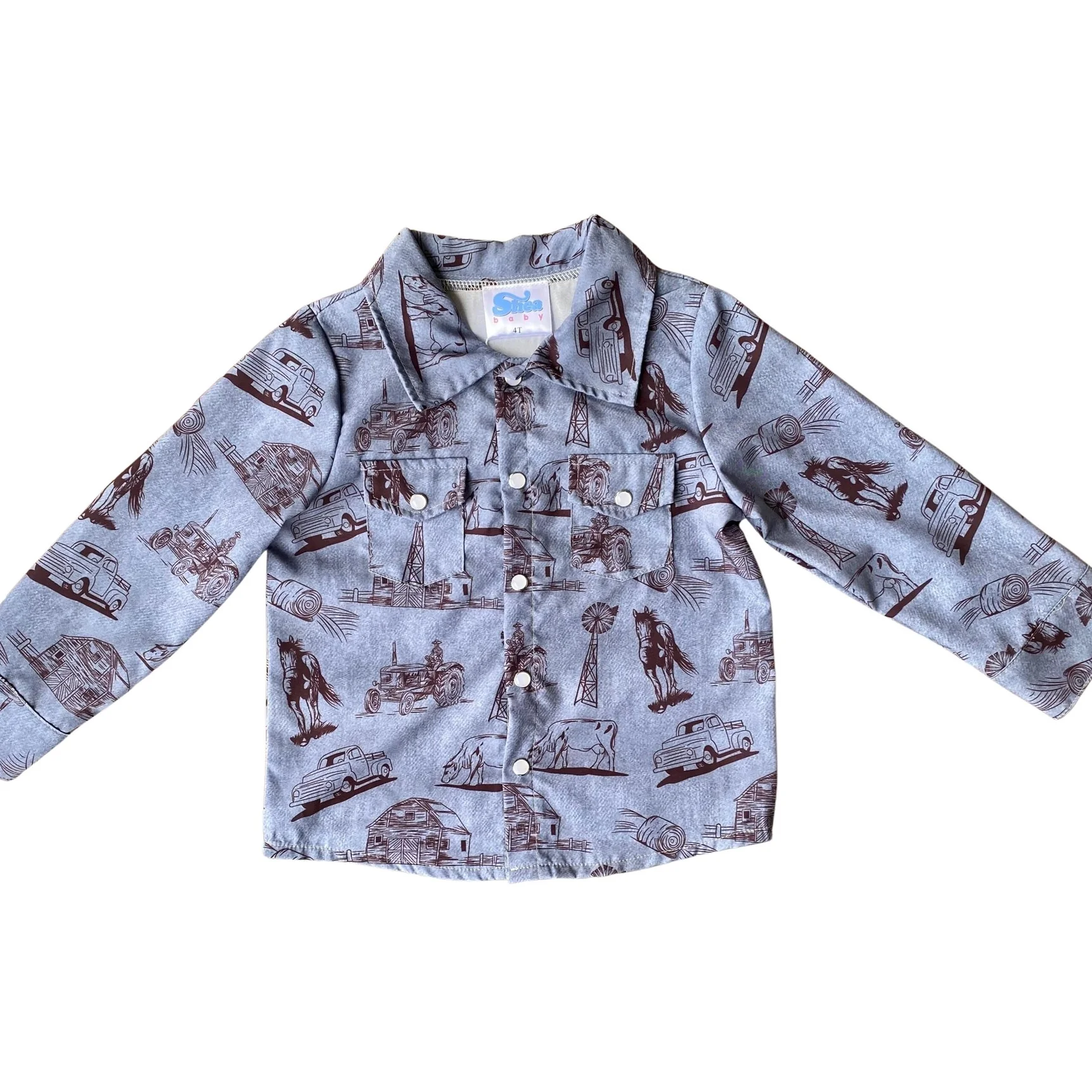 Shea Baby Farmers Print Boy's Top SNAP04