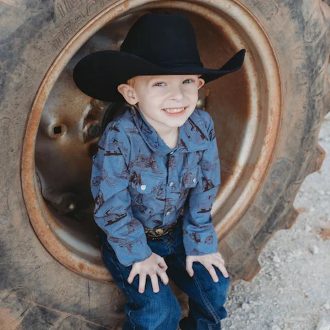 Shea Baby Farmers Print Boy's Top SNAP04 - Image 2