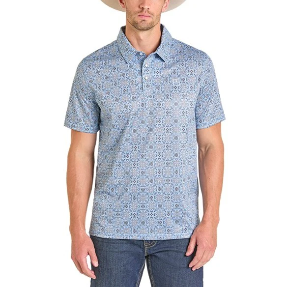 Panhandle Slim Baby Blue Print Men's Polo TM51T07247