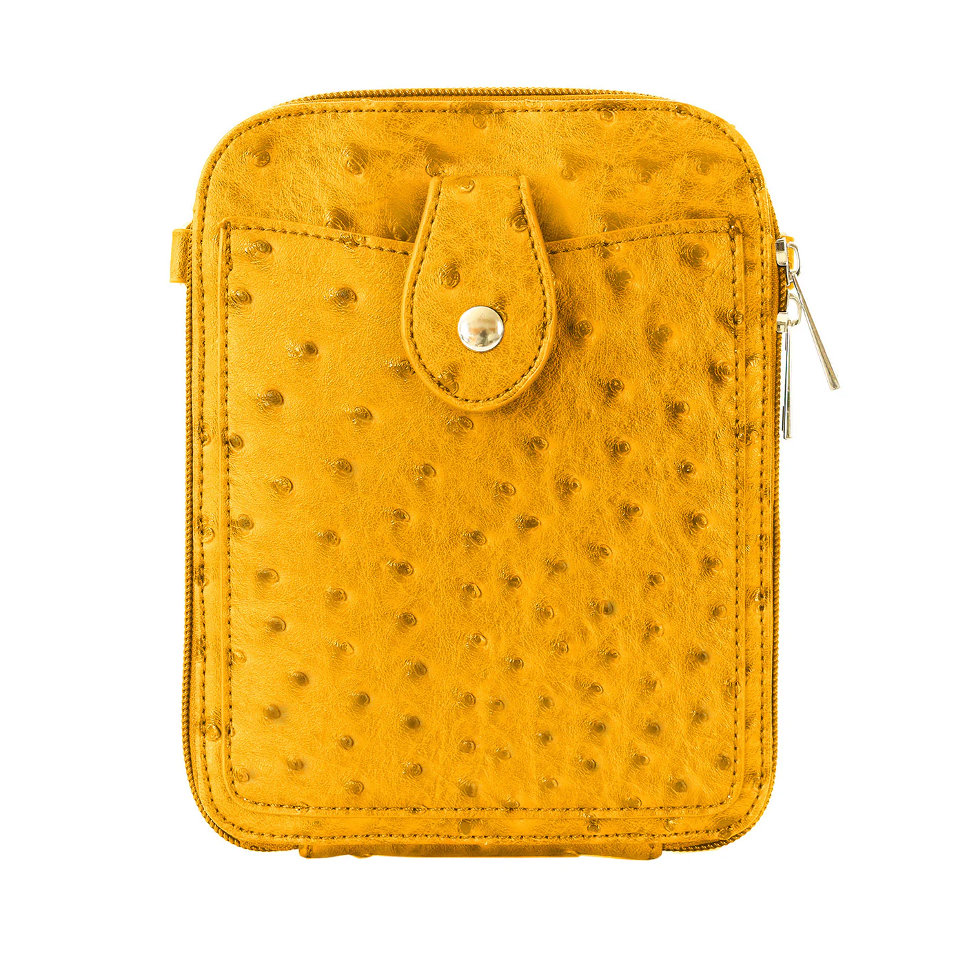 Tote22 Ostrich Print Crossbody Yellow 31219