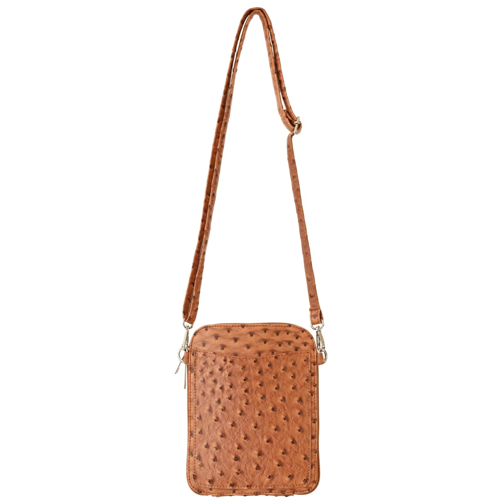 Tote22 Ostrich Print Crossbody Yellow 31219 - Image 4