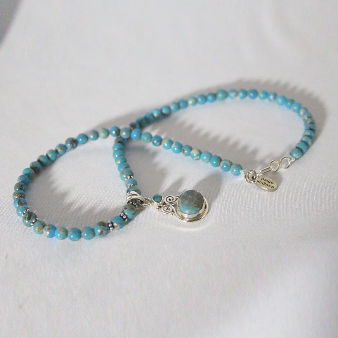 Paige Wallace Turquoise Oval Swirl Pendant Necklace - Image 2
