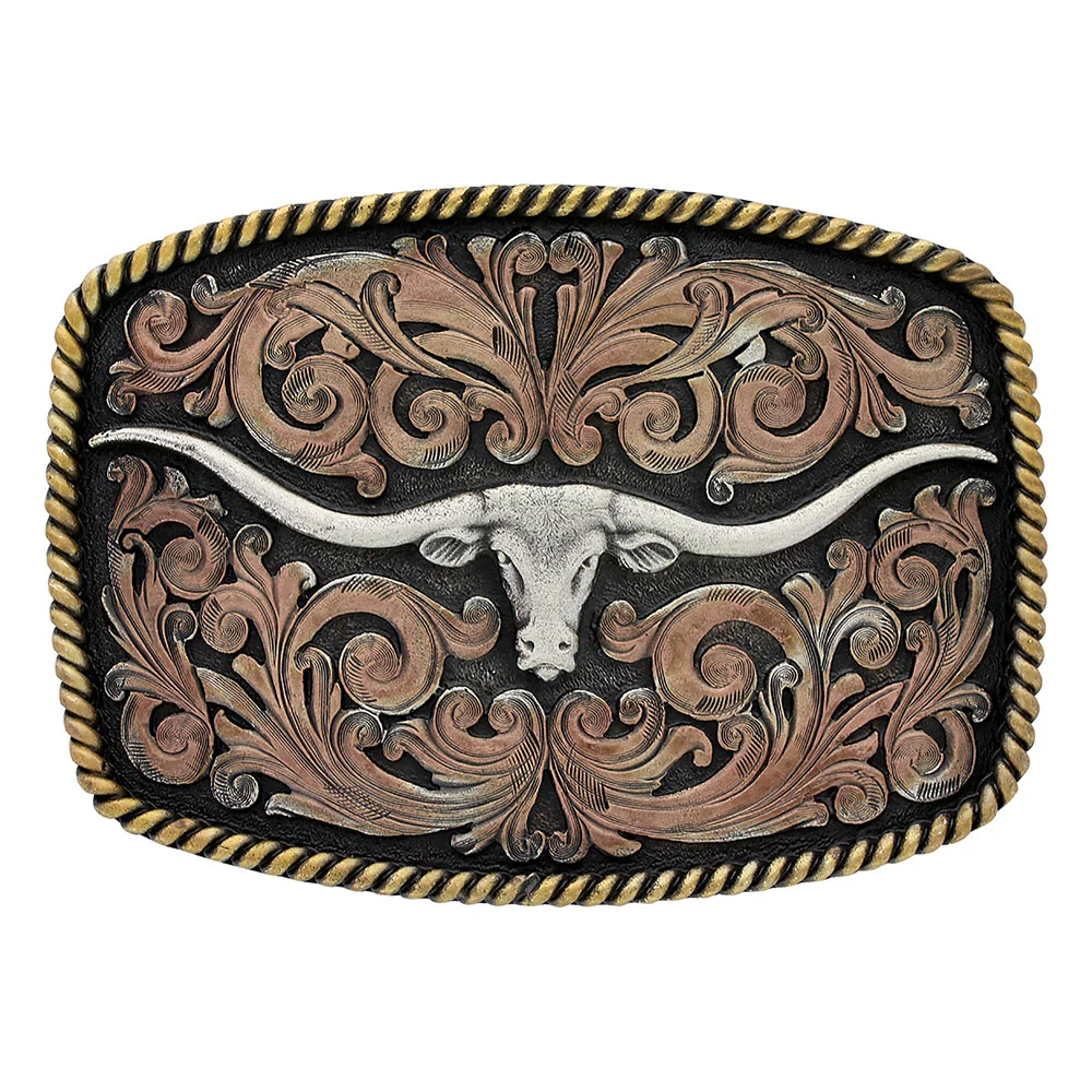 Montana Silversmiths Tri-Color Texas Longhorn Buckle A711