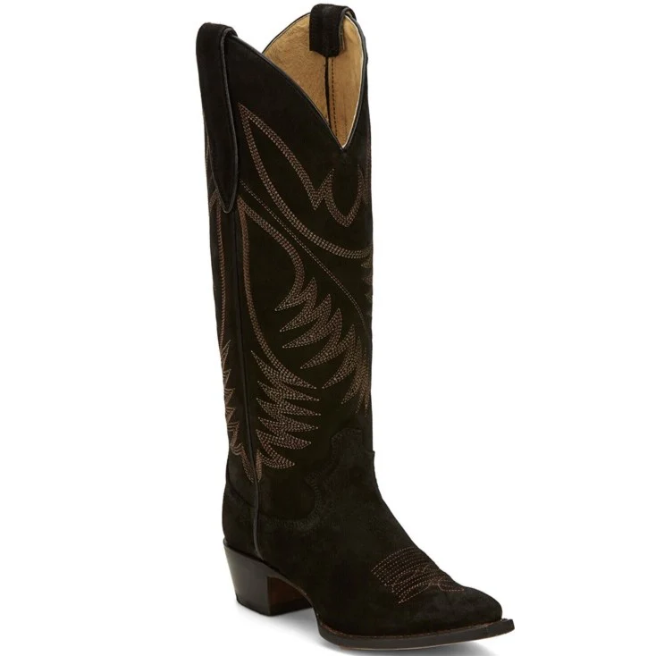 Justin Clara Suede Black Women's Boot VN4466