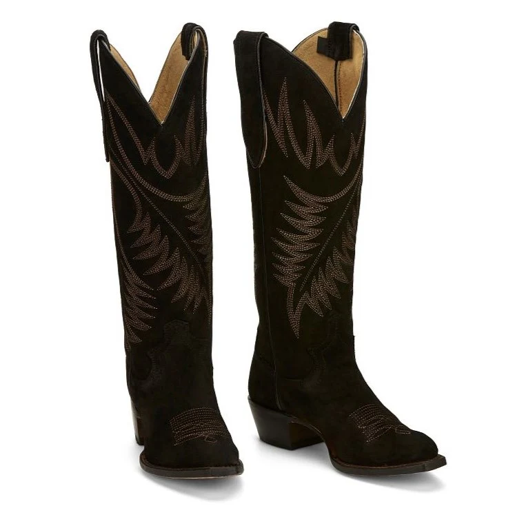 Justin Clara Suede Black Women's Boot VN4466 - Image 8