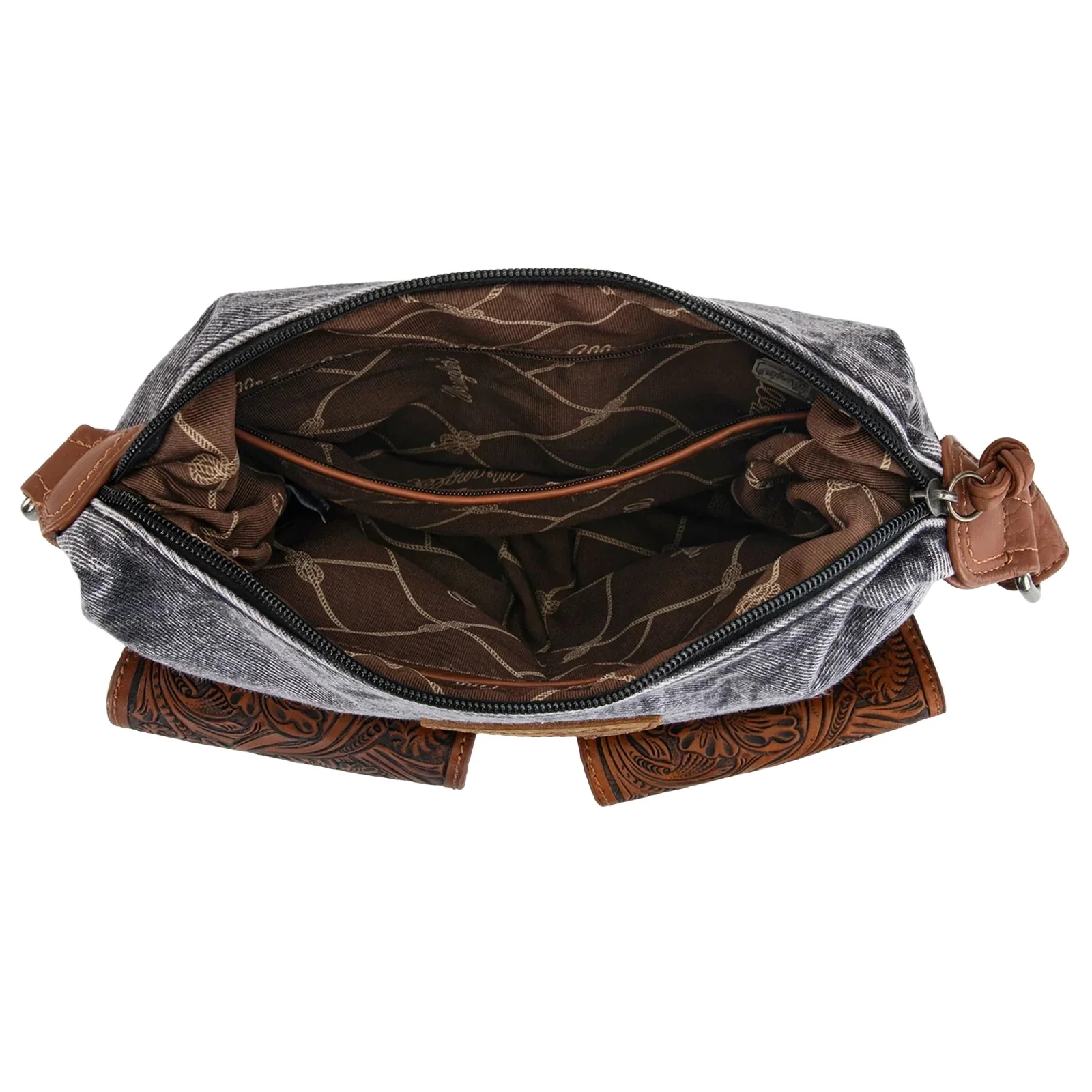 Wrangler Distressed Black Denim Crossbody WG103-2009BK - Image 2