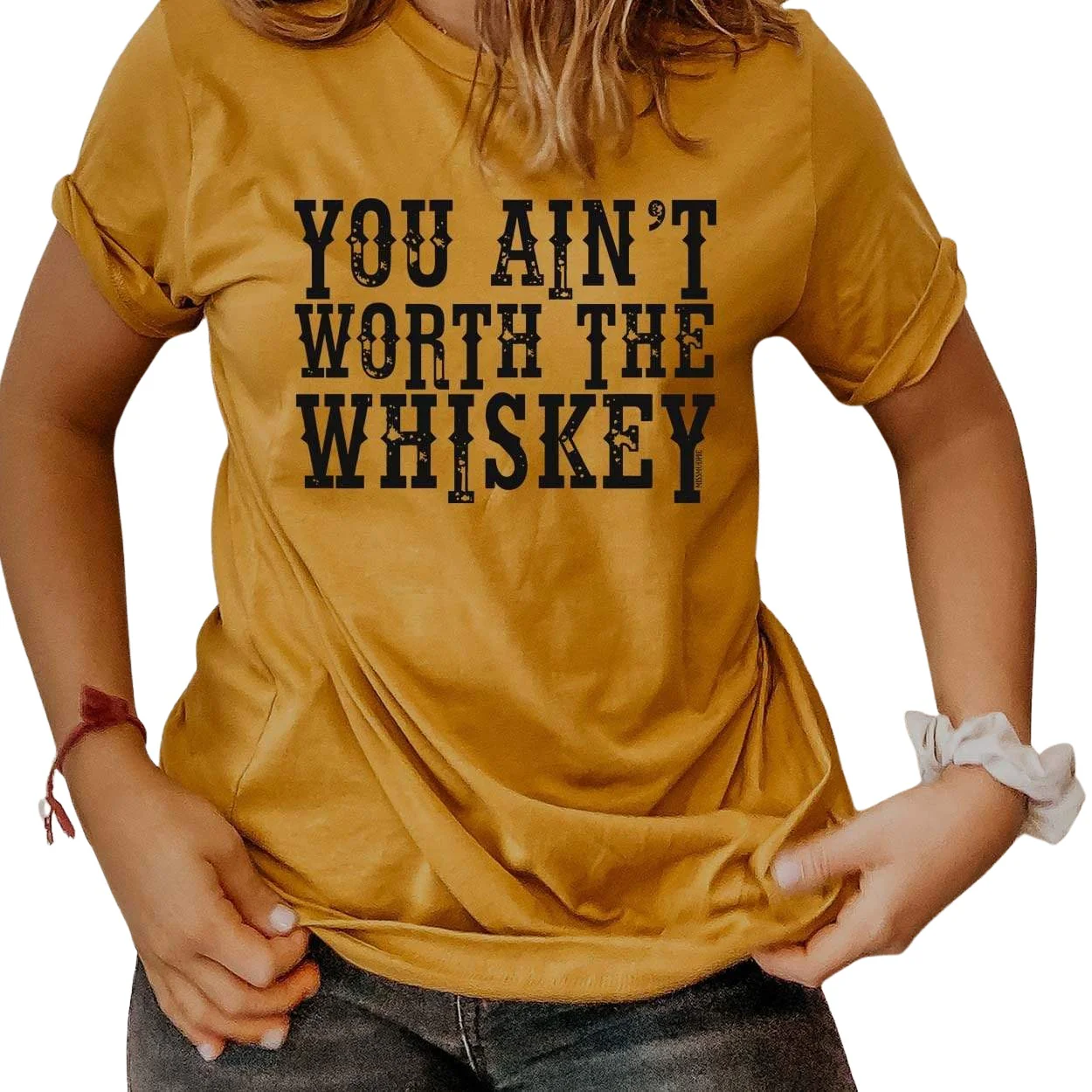 Lattimore Ain't Worth the Whiskey Orange Women's Top